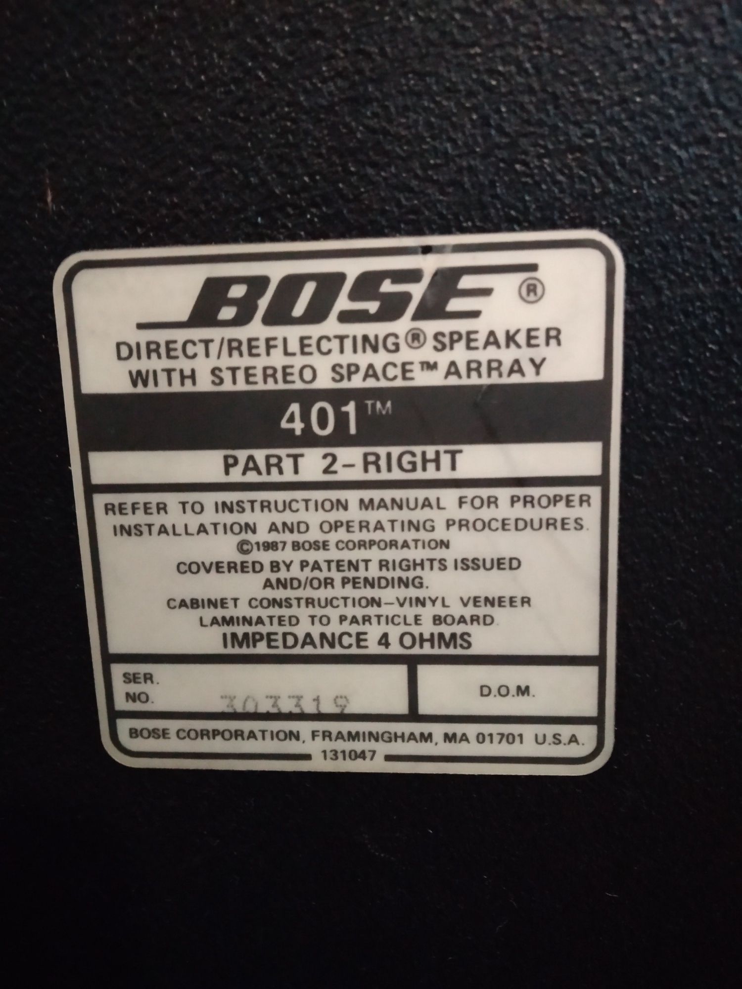 Boxe bose401 tm .