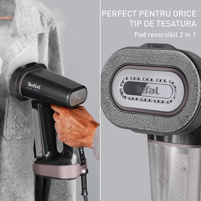 Aparat de calcat vertical TEFAL Pure Force DT8765E0, 1800W, 90g/min