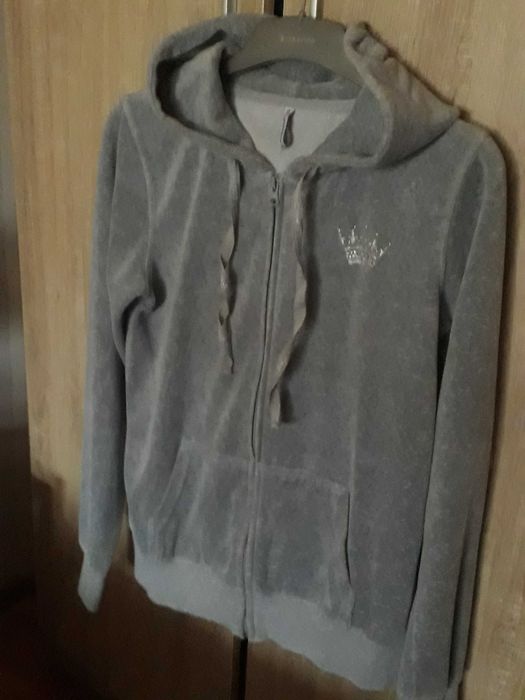 Bluza trening catifea gri M
