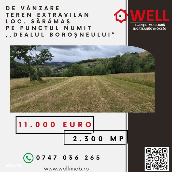 De vânzare teren extravilan loc. Sărămaș