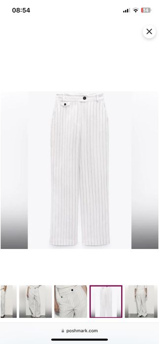 Costum Zara alb marime S M vesta si pantalon