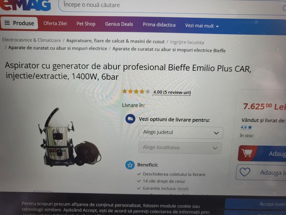 Vând aspirator Bieffe Emilio utilizat
