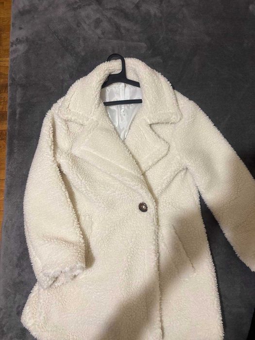дамско  палто teddy bear- бяло