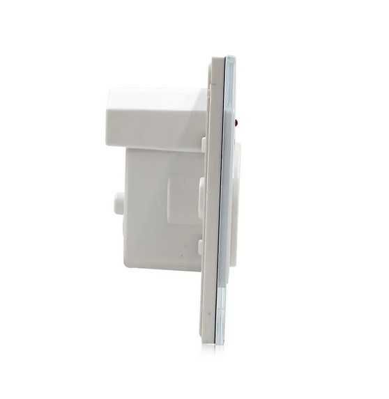 Стенен контакт с два USB порта за зареждане 5V 2.1A (стъклена рамка)