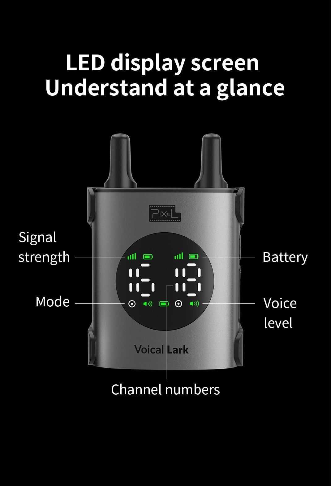 Беспроводной UHF микрофон Pixel Voical Lark X до 200м до 2 человек США