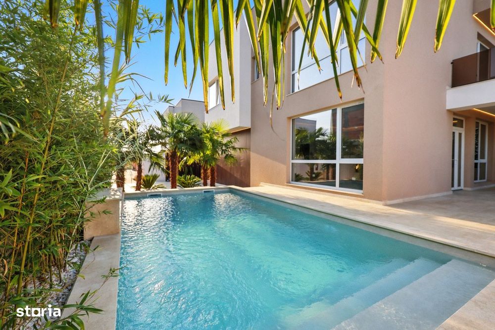 Pantelimon | Vilă modernă P+1 cu piscină | Curte AMENAJATA