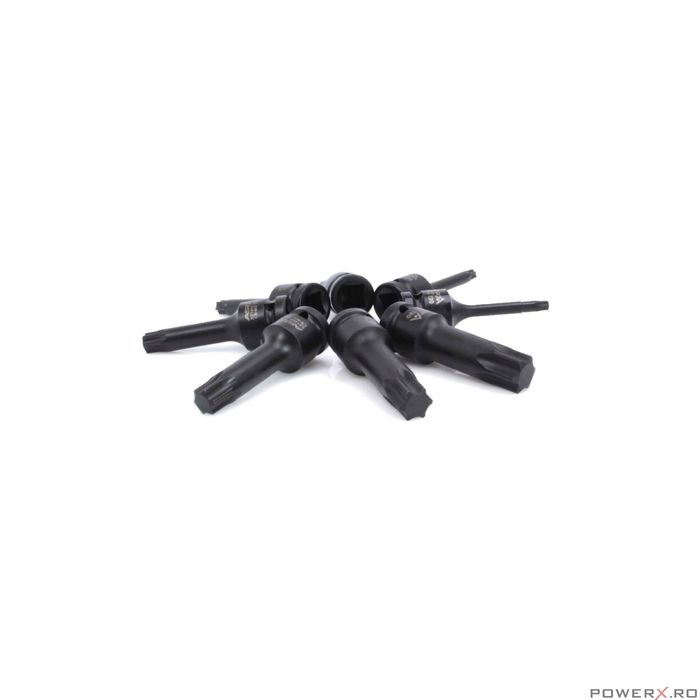 Set chei tubulare de impact tip torx, T30 - T80 1/2", 8 piese, Asta