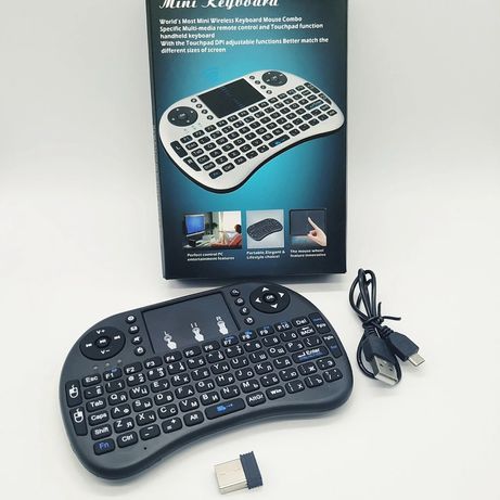 Беспроводная мини клавиатура с тачпадом для любых устройств. Mini i8