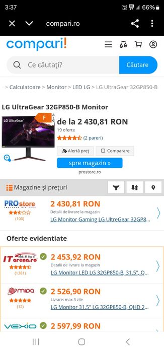 Monitoare lg 32 inch unul 4k si unul 2k, oferta ambele!