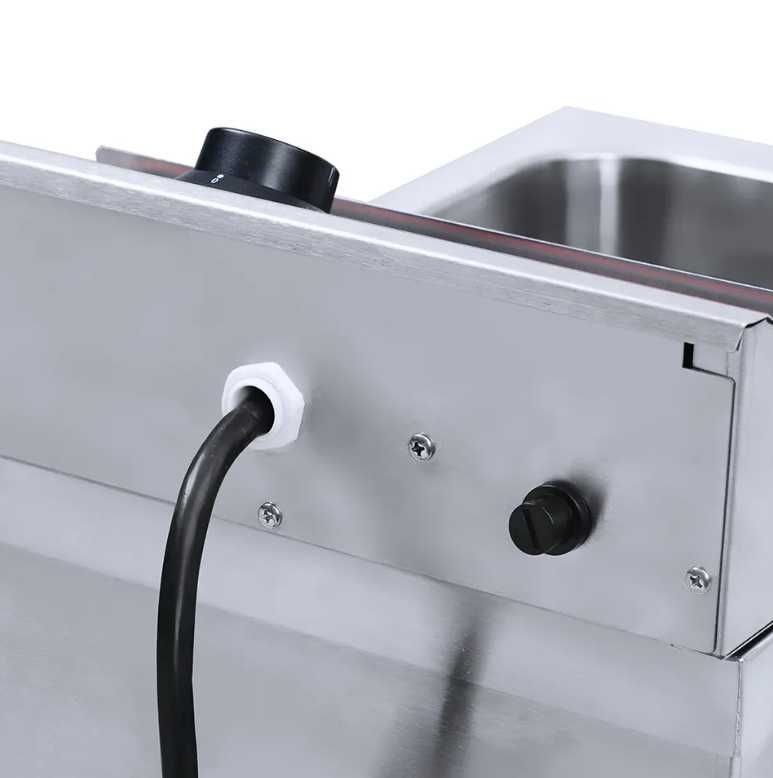 Friteuză electrică din inox, 8+8 litri cu manere laterale,NOUA