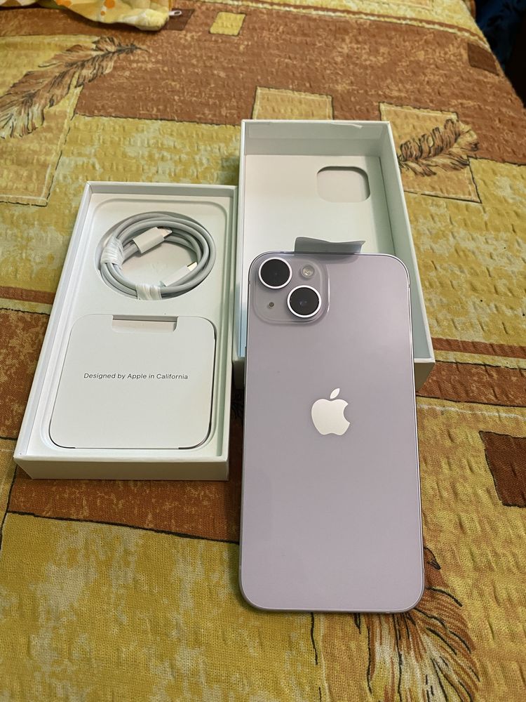 Iphone 14 purple ,128 gb ,nou