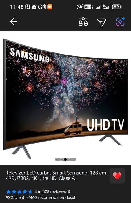Smart TV 4K Samsung Curbat 49ru7302
