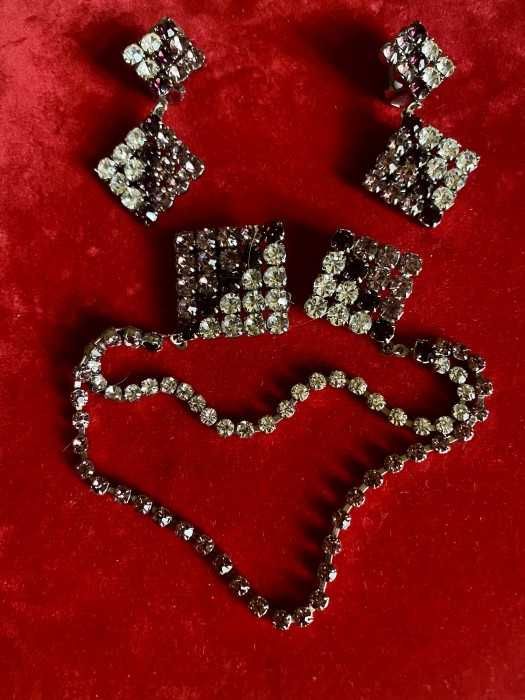 Elegant set bijuterii de lux-cercei-colier-brosa-Franta