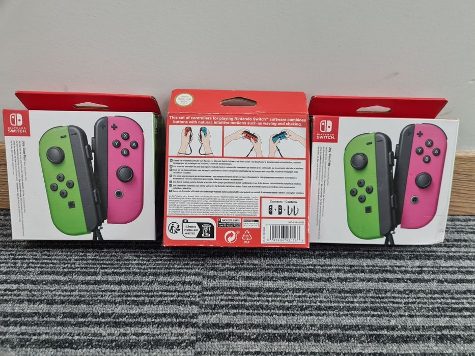 Pereche Joy-Con Nintendo Switch rosu/albastru verde/roz NOU