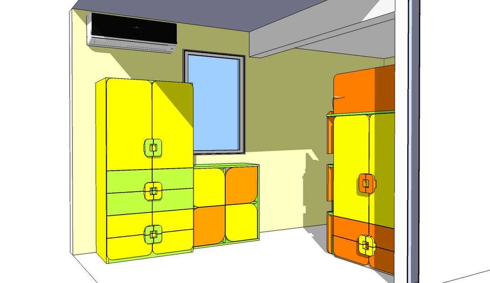 Компактна поръчкова луксозна детска стая с 2 легла - УНИКАТ!