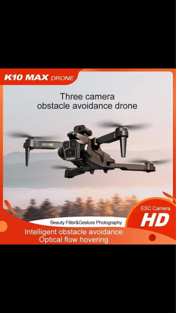 Mini Drona k10 carbon pro cu 3camere ajustabila hd si una fixa +app
