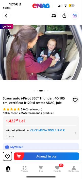 Scaun auto copil Joie i-Pivot 360 isofix