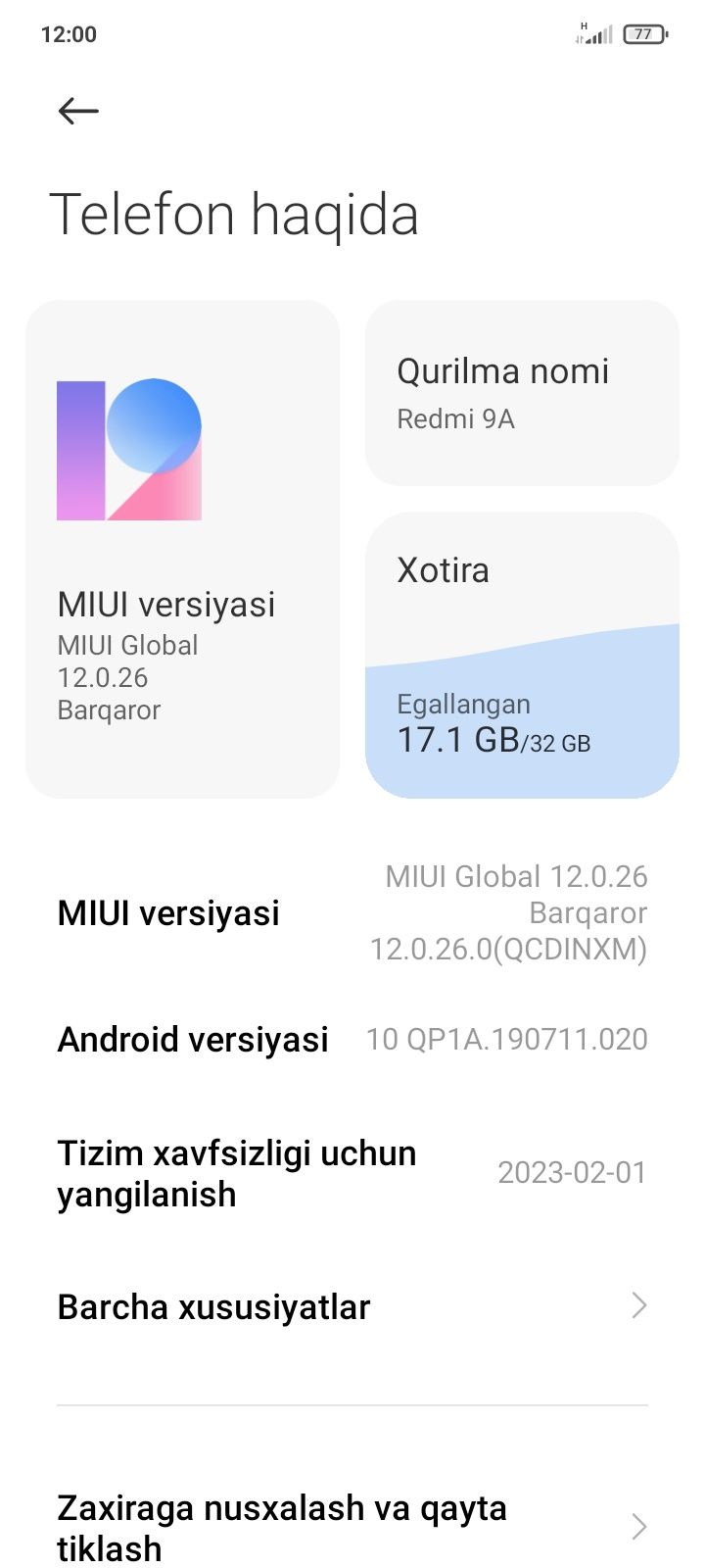 Redmi 9a yangi 2/32 full 100%