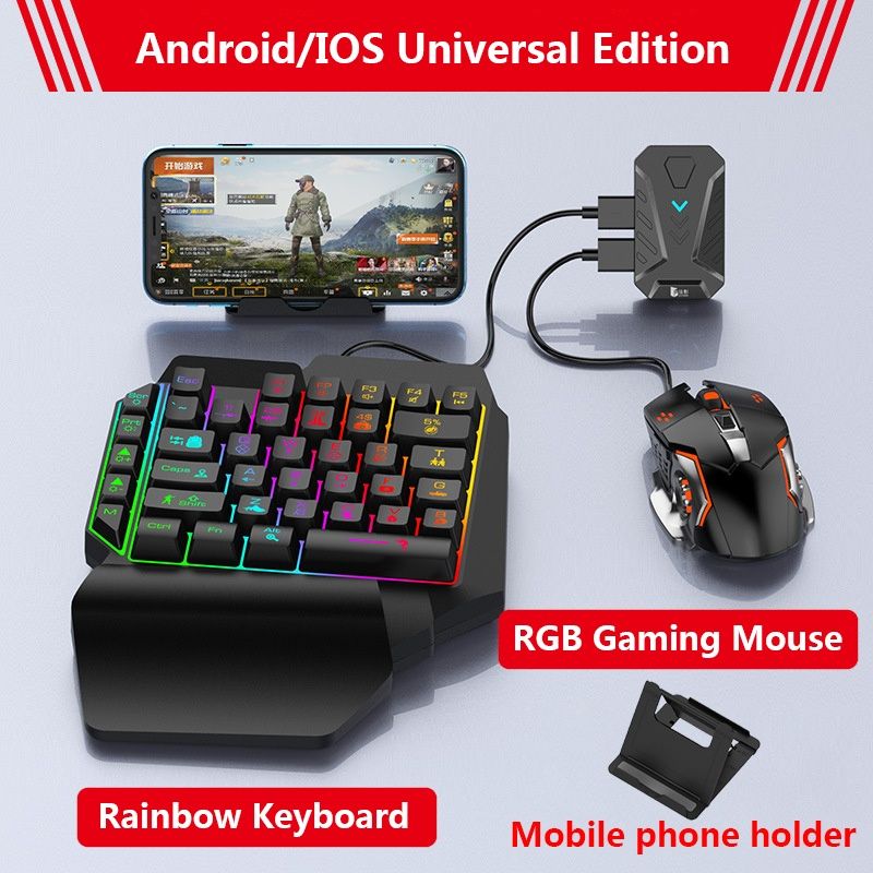 Игровая мышь и клавиатура для телефона Mix Pro Battle Fire Store / гей