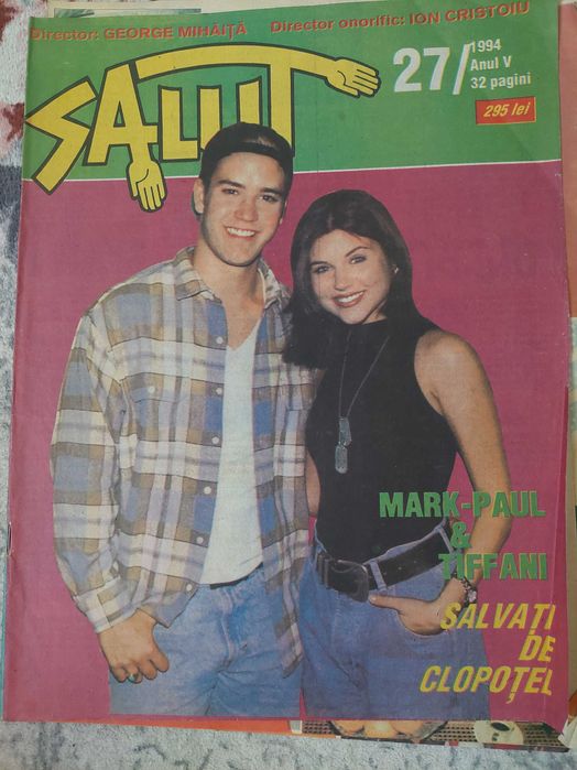 Revista Salut su Salvati de clopotel - coperta Tiffani si Mark-Paul