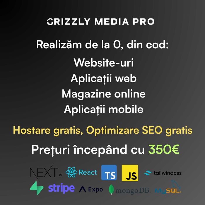 Realizare Website, Aplicație Web, Magazin Online full custom NextJS