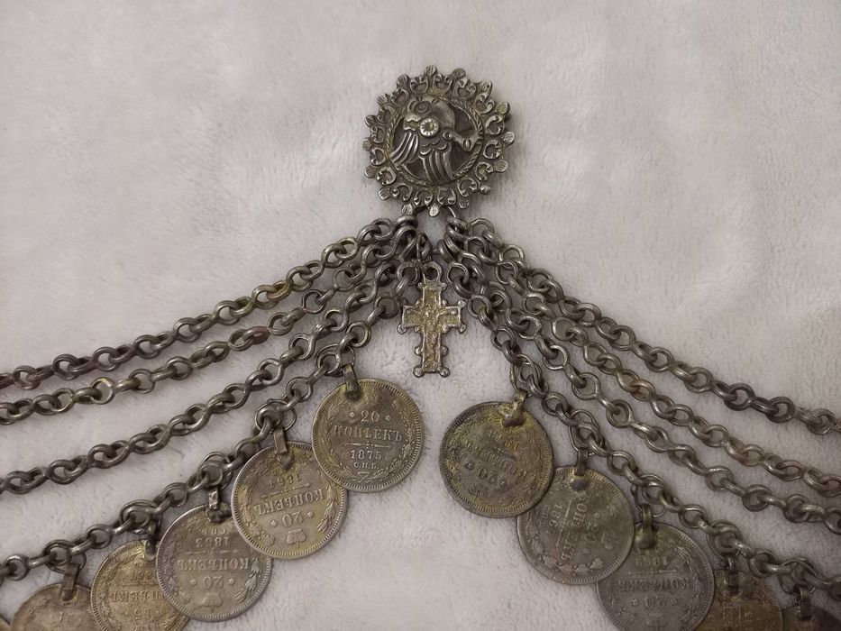 УНИКАЛЕН Възрожденски Македонски Сребърен Кюстек 19Век пафти носия