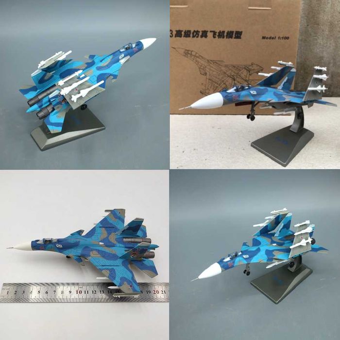 Macheta avion metalica SU-33 Flying Tiger scara 1:100 21 cm