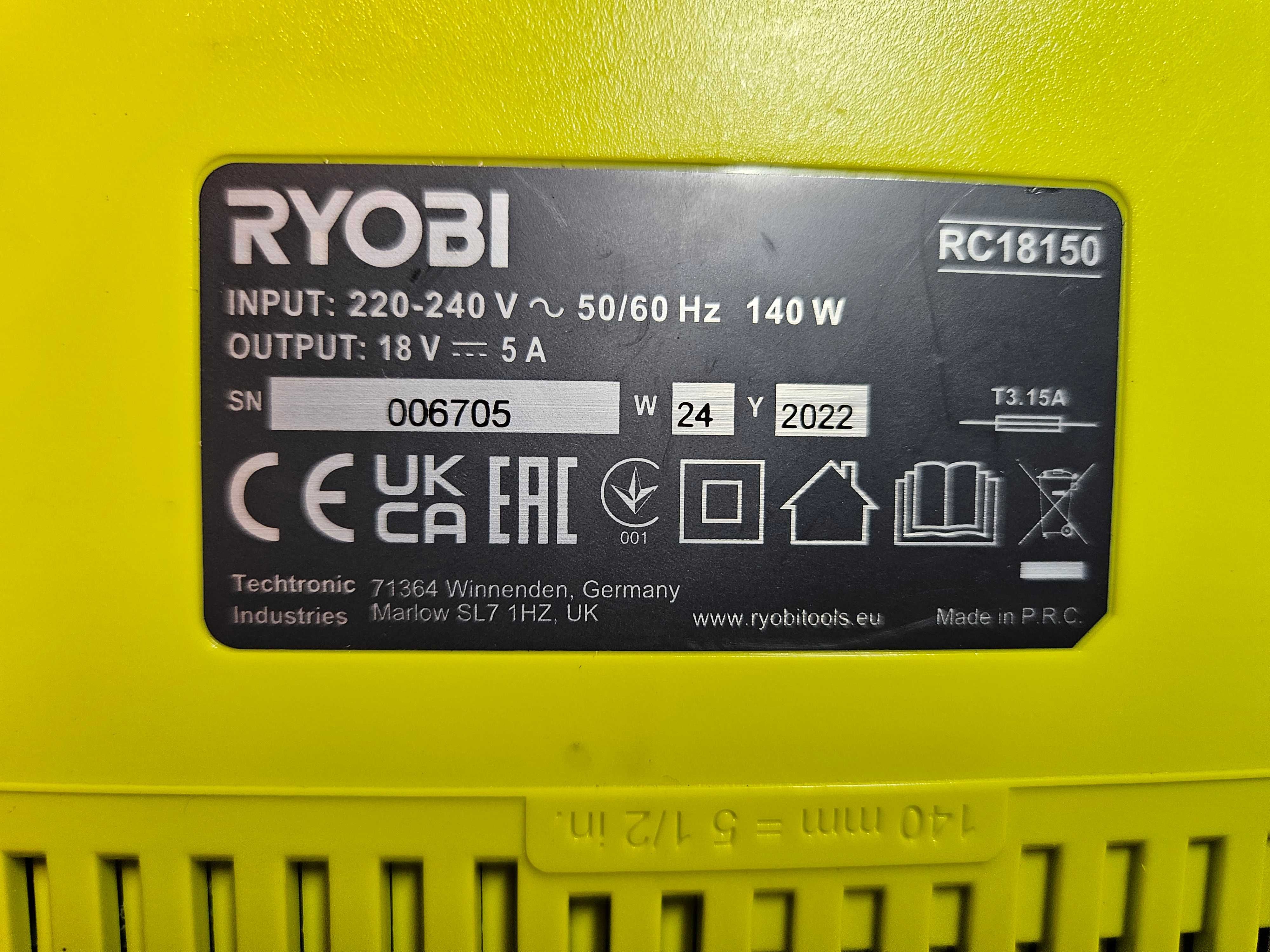 Incarcator super rapid, Ryobi, ONE+, Li-ion, 18V, RC18150