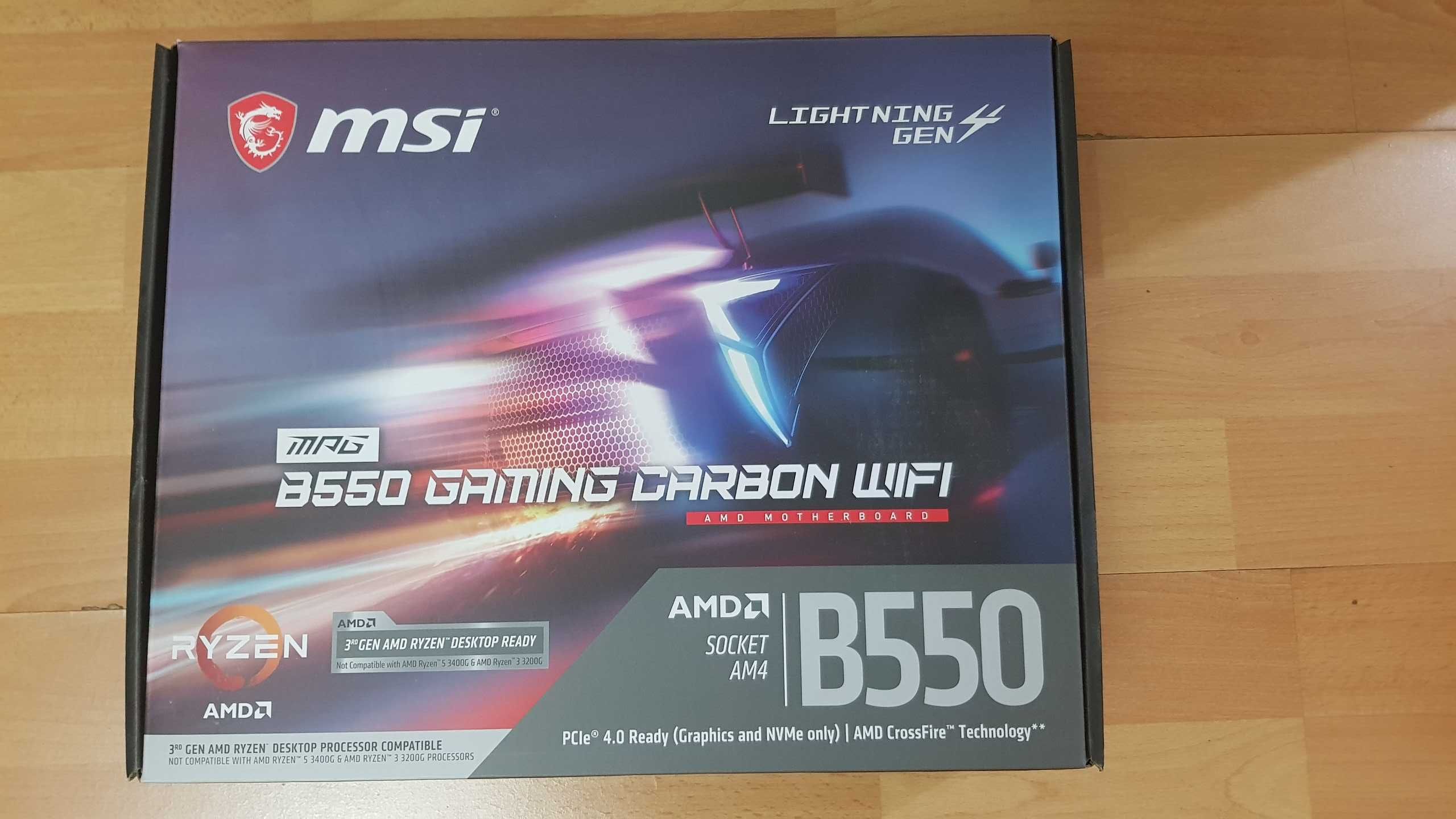 Дънна платка MSI MPG B550 Gaming Carbon Wi-Fi с 36 месеца гаранция