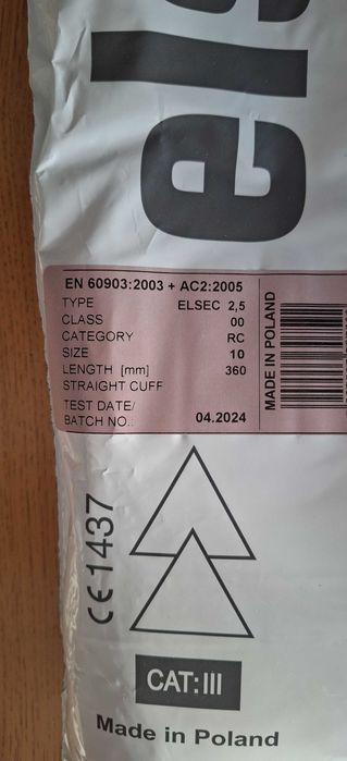 Manusi electroizolante ELSEC-2.5 Clasa 00, 2.5kV - marimea 10