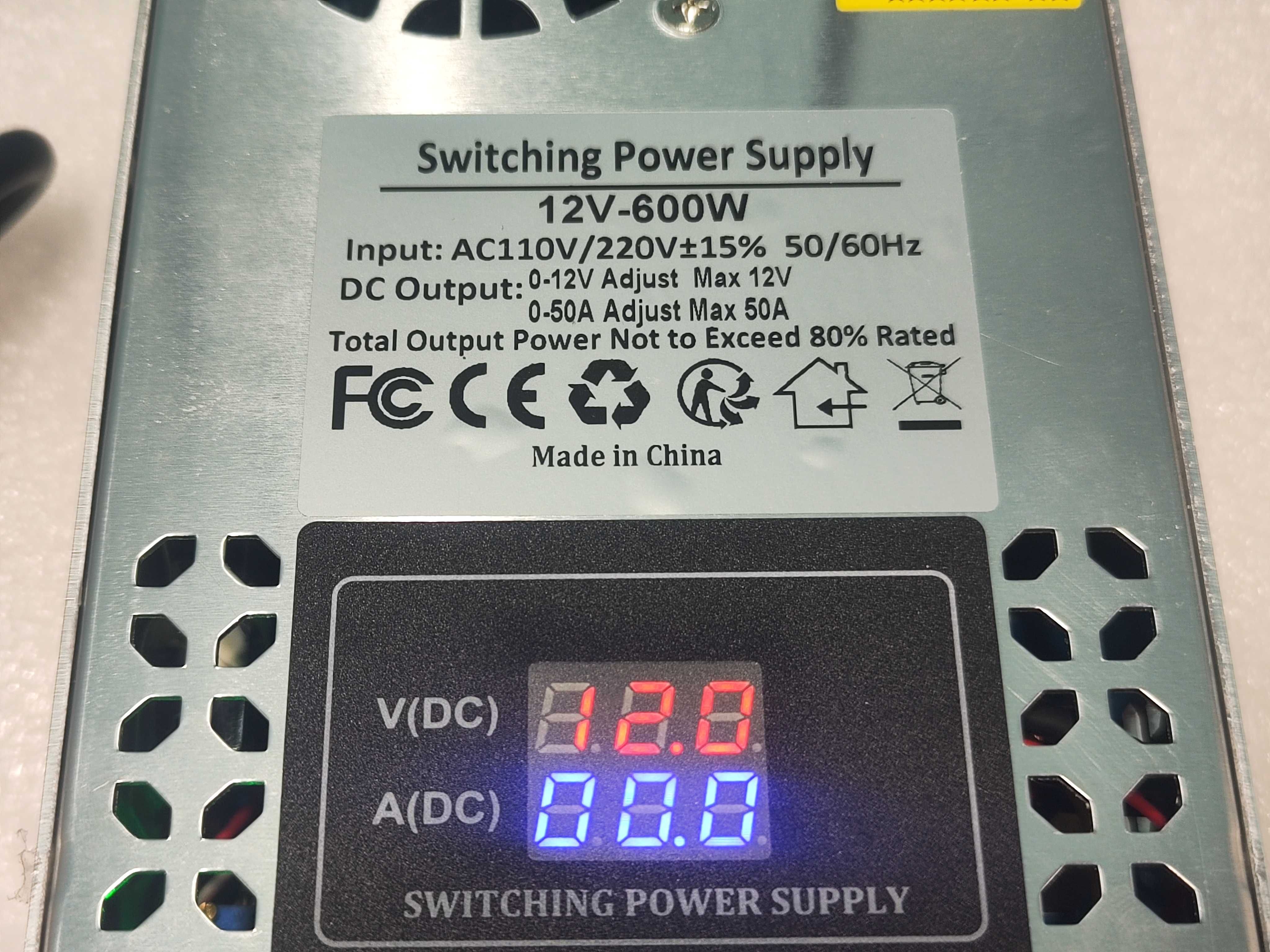 Регулируем захранващ блок DC 0-12V 600W с LED дисплей
