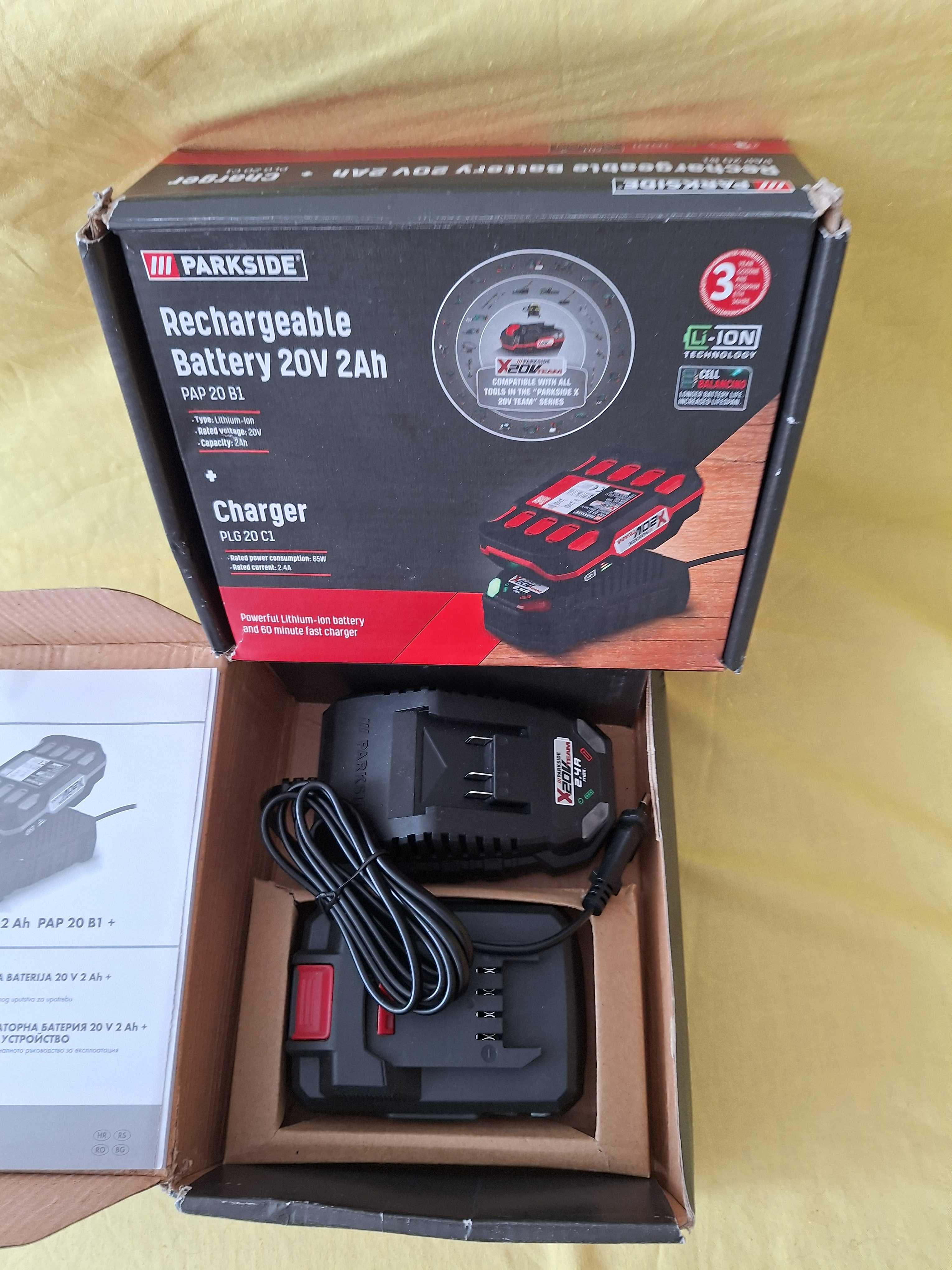 Incarcator si acumulator Parkside, 20V - 2A