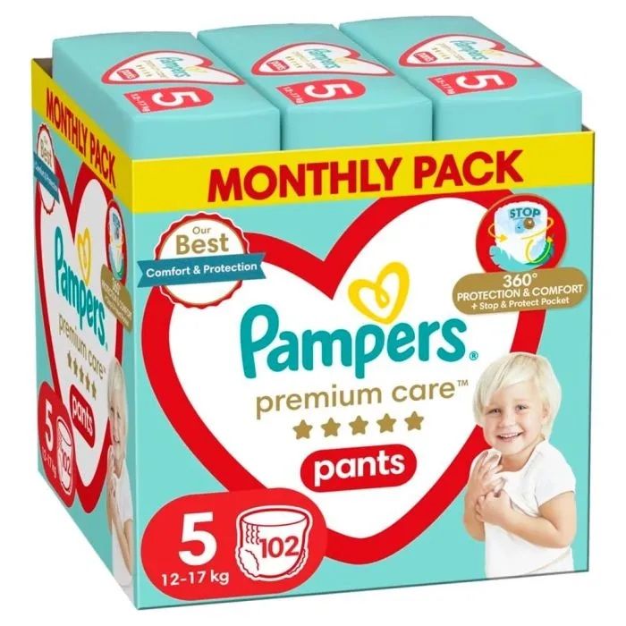 Пелени - гащички Pampers Premium Care Pants Размер 5 102 бр
