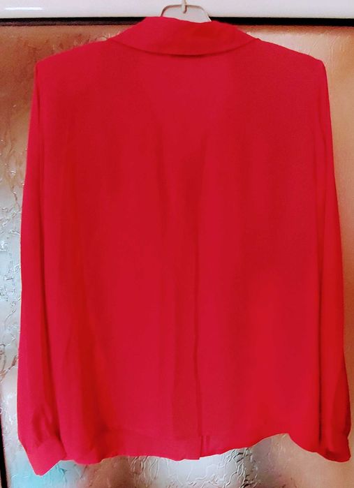 Camasa matase, maneca lunga, culoare rosu carmin