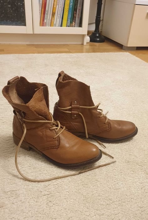 Ghete damă Ravalle Denim, piele naturală, maro , nr. 36