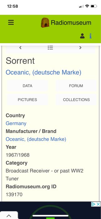 Radio de colectie Oceanic Sorrent