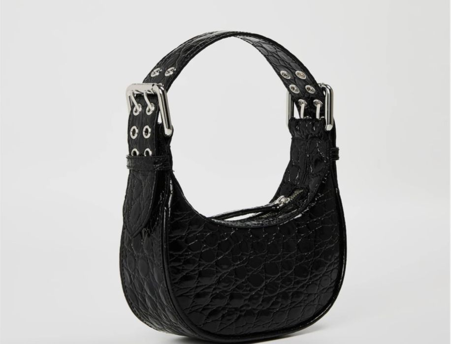 Мини дамска чанта By Far Soho Croc Bag