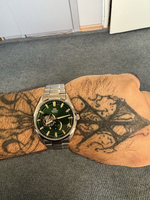 Мъжки автоматичен часовник Orient RA-AR0008E (Semi-skeleton, зелен)
