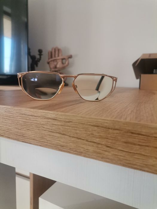 Ochelari vintage metalici suflati cu aur, unisex, stare foarte bună