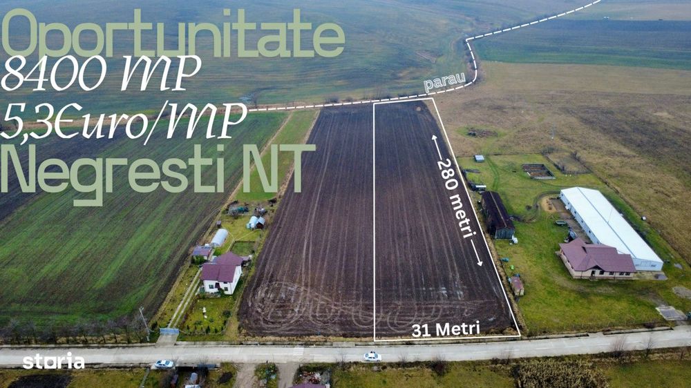 Teren 8.400 mp Negresti – ideal gospodarie, ferma, natura si liniste