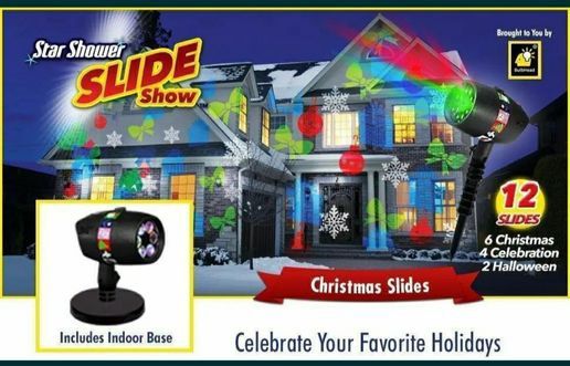 Коледен Лазерен прожектор Star Shower Slide с 12 различни приставки