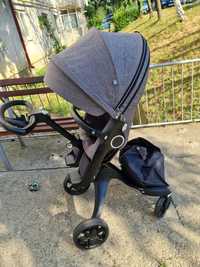 Carucior stokke v6 Black melange cu accesorii