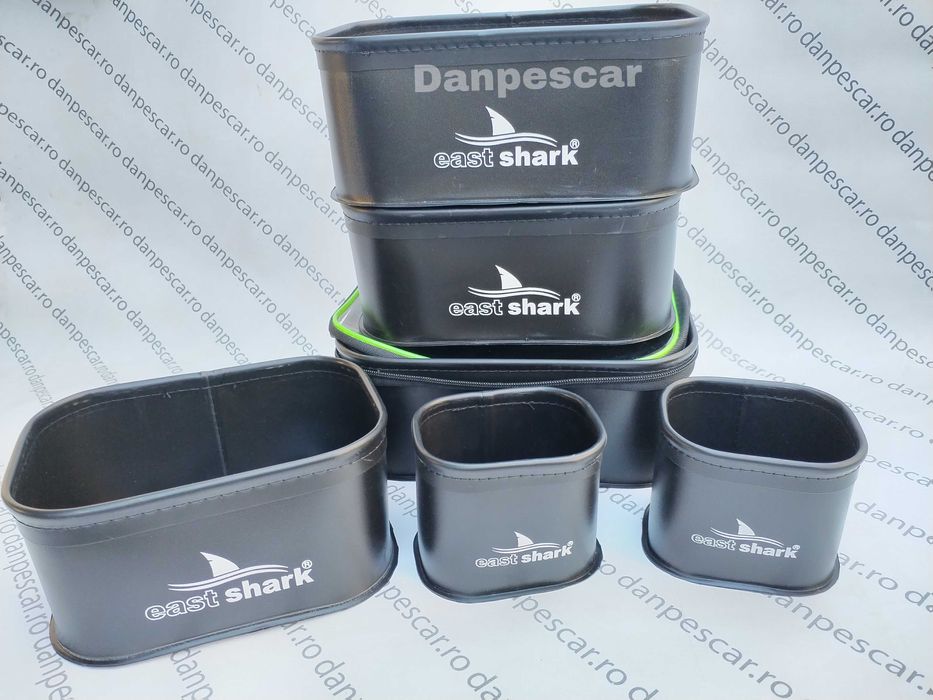 Set 6 Bacuri CUTII Nada EASTSHARK EVA Box Feeder Cu Capac 26x19x12cm