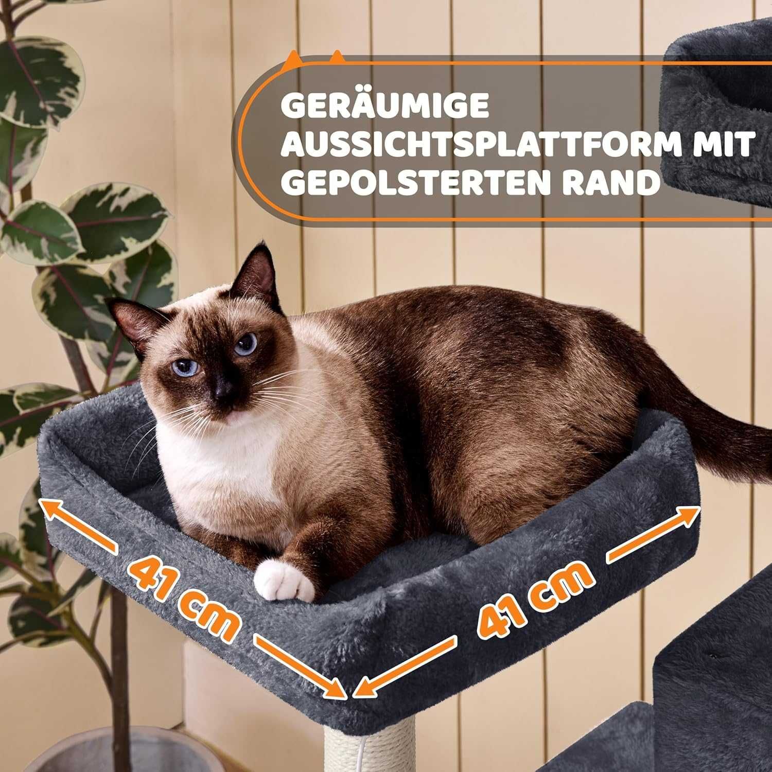 Ansamblu joaca pisici 147 cm, casuta si platforme |YT 615312 Dark Gray