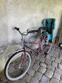 Vand bicicleta roti + scaun copii 28”