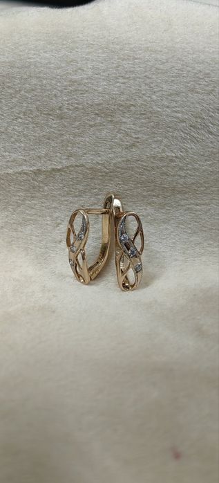 Серьги золотые ЖанТаС ломбард Астана