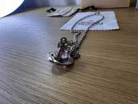Colier Vivienne Westwood ”world’s end orb”, bilă roz + argintiu mic