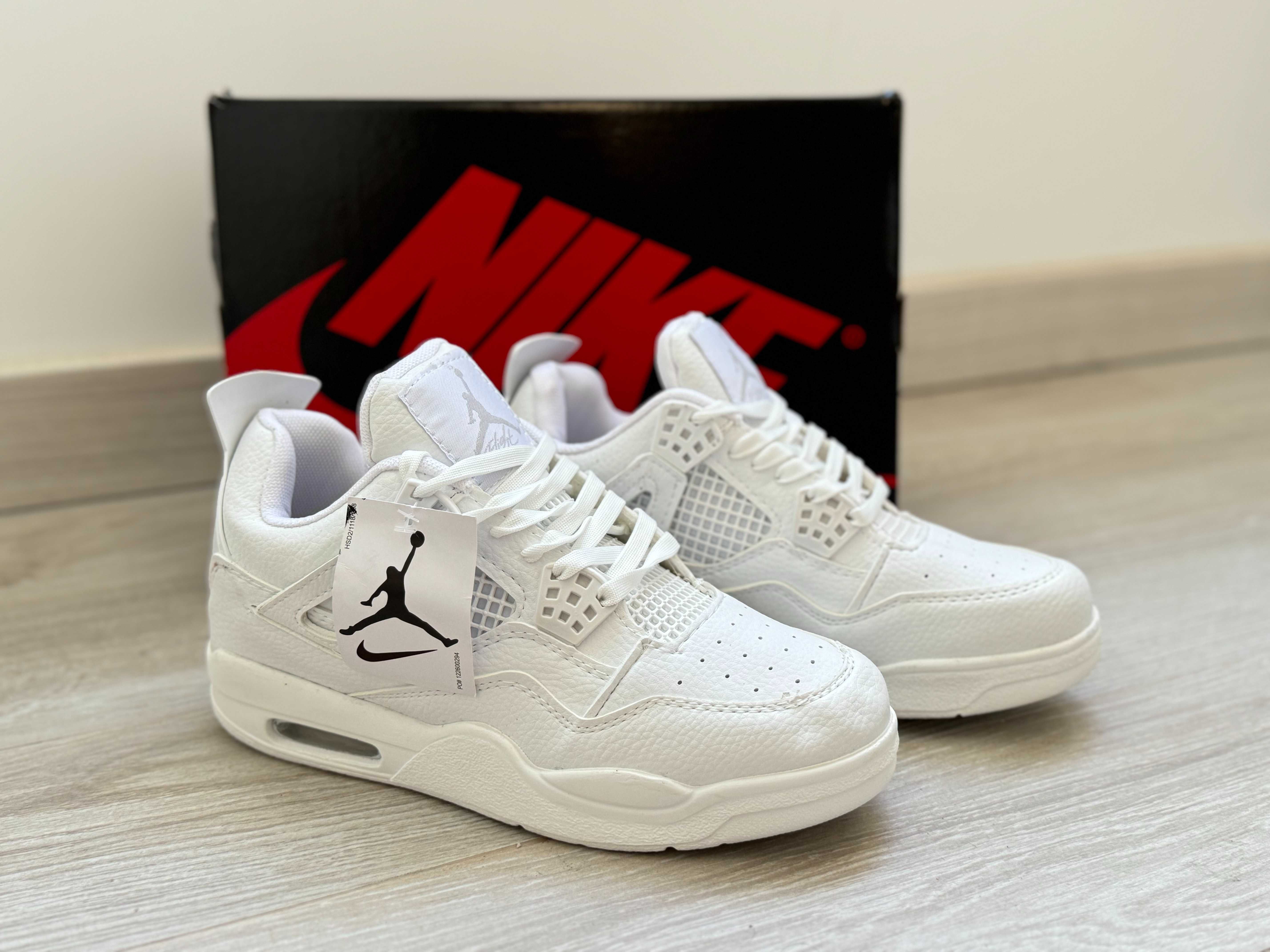 Adidasi AIR JORDAN 4Pure Money, Produs Nou NIKE Full Box Triple White