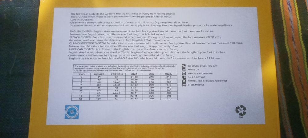 Работни обувки за строителството и др.