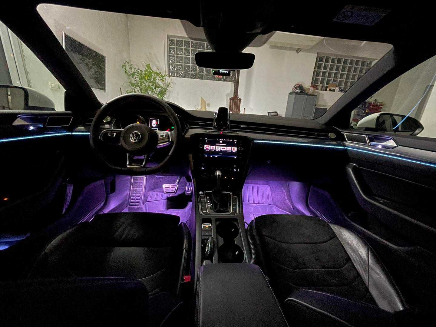 Lumini ambientale LED 18 in 1 acrilice RGB cu montaj pt BMW/Audi/VW